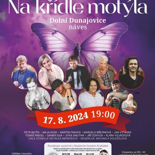 V Dolních Dunajovicích se chystá jubilejní 10. ročník benefičního koncertu Na křídle motýla 2024